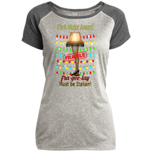 Christmas Leg Lamp LST362 Sport-Tek Ladies Heather on Heather Performance T-Shirt