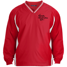 Woodies Restorations Logo JST62 Sport-Tek Tipped V-Neck Windshirt