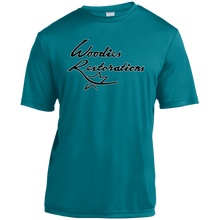 Woodies Restorations Logo in white outline YST350 Sport-Tek Youth Moisture-Wicking T-Shirt