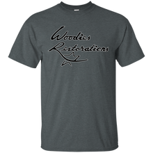 Woodies Restorations logo in white outline G200 Gildan Ultra Cotton T-Shirt