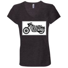 Vintage Triumph Motorcycle B6005 Ladies' Jersey V-Neck T-Shirt