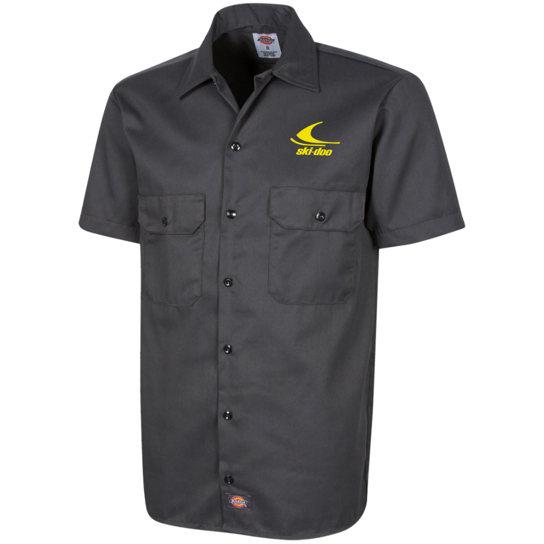 Vintage Ski-Doo Snowmobile 1574 Men's Short Sleeve Workshirt