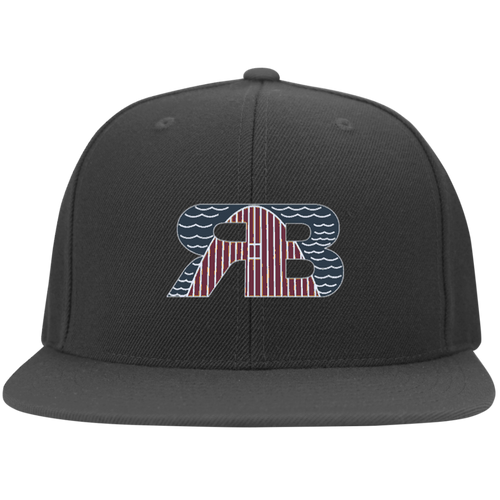 Retro Boater Logo Yupoong Flat Bill Twill Flexfit Cap