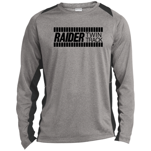 Raider Twin Track Long Sleeve Heather Colorblock Performance Tee