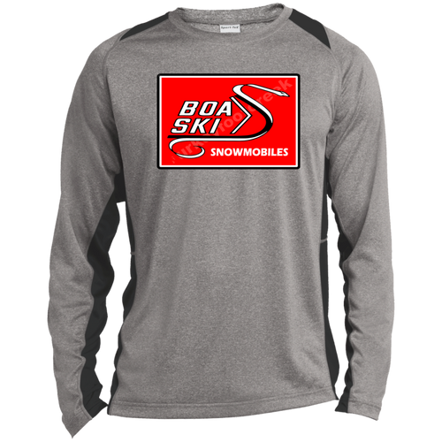 Boa Ski Vintage Snowmobiles Long Sleeve Heather Colorblock Performance Tee