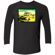 1956 Chevy Pickup Shop Truck by SpeedTiques  Next Level Tri-Blend 3/4 Sleeve Baseball Raglan T-Shirt