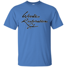 Woodies Restorations logo in white outline G200 Gildan Ultra Cotton T-Shirt