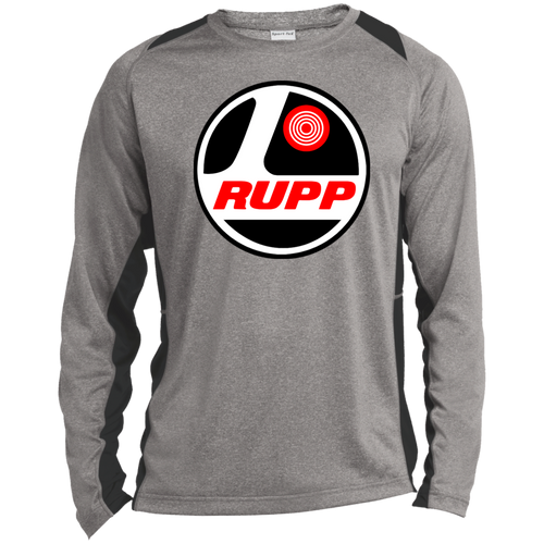 Vintage Rupp Snowmobile ATV Long Sleeve Heather Colorblock Performance Tee