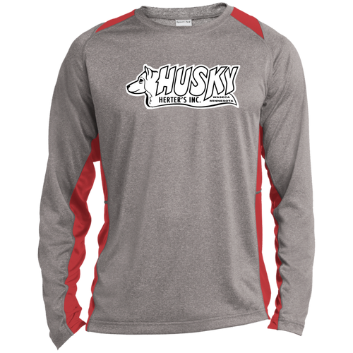 HERTER'S Husky Snowmobiles Long Sleeve Heather Colorblock Performance Tee