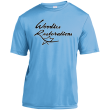 Woodies Restorations Logo in white outline YST350 Sport-Tek Youth Moisture-Wicking T-Shirt