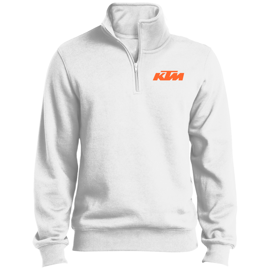 Classic White KTM Motorcycle 1/4 Zip Sweatshirt