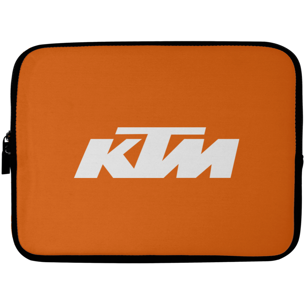 Classic White KTM Motorcycle Laptop Sleeve - 10 inch