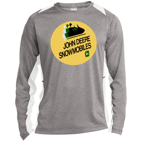 Vintage John Deere Snowmobiles ST361LS Long Sleeve Heather Colorblock Performance Tee