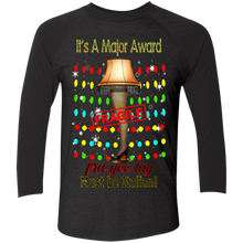 Christmas Leg Lamp NL6051 Next Level Tri-Blend 3/4 Sleeve Baseball Raglan T-Shirt