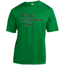 Woodies Restorations Logo in white outline YST350 Sport-Tek Youth Moisture-Wicking T-Shirt