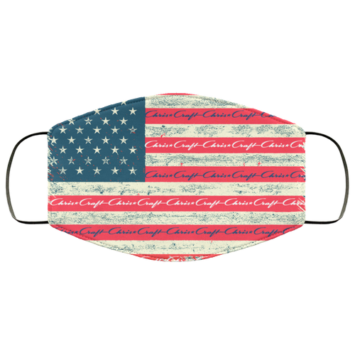Vintage Chris Craft on Distressed Flag FMA Face Mask