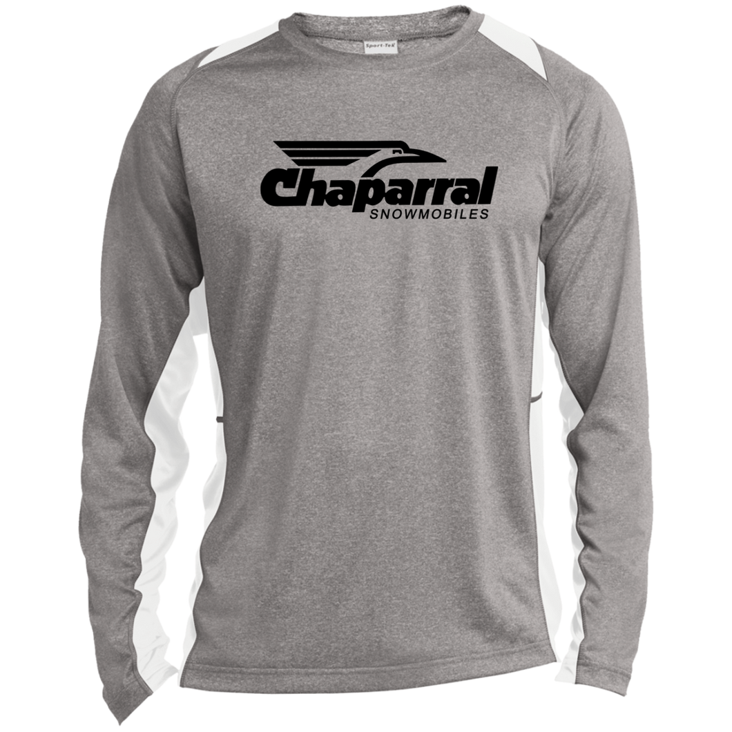 Vintage Chaparral Snowmobile ST361LS Long Sleeve Heather Colorblock Performance Tee