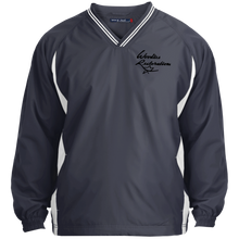 Woodies Restorations Logo JST62 Sport-Tek Tipped V-Neck Windshirt