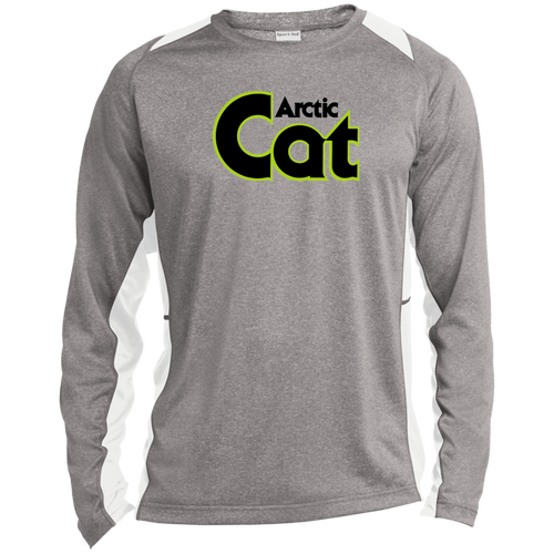 Vintage Arctic Cat ST361LS Long Sleeve Heather Colorblock Performance Tee