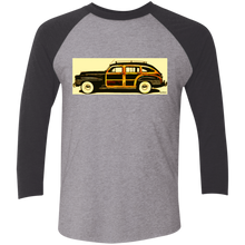1942 Chrysler Town and Country Barrelback by Speedtiques Next Level Tri-Blend 3/4 Sleeve Baseball Raglan T-Shirt