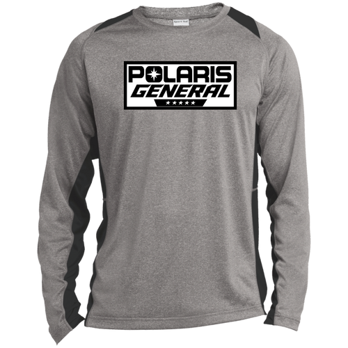 Classic Polaris General UTV Rider Shirt ST361LS Long Sleeve Heather Colorblock Performance Tee