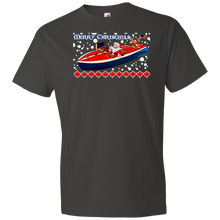 Santa and Rudolph take a Chris Craft Cruise  Anvil Lightweight T-Shirt 4.5 oz