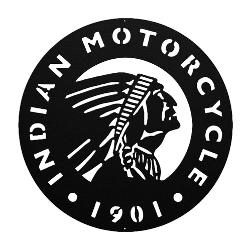 Vintage Style Indian Motorcycle Metal Die-Cut Sign