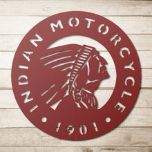Vintage Style Indian Motorcycle Metal Die-Cut Sign