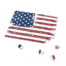 Distressed American Flag with Classic Chris Craft Puzzle (120, 252,)