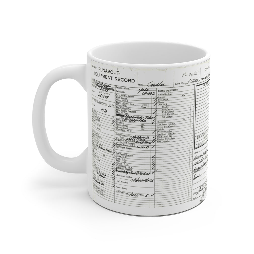 YOUR Chris Craft Hull Card On Your This Mug White Ceramic Mug by Retro Boater