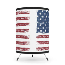 Distressed American Flag with Chris Craft Boats Tripod Lamp with High-Res Printed Shade, US/CA plug