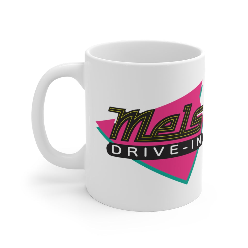 Mels Drive-In Diner White Ceramic Mug