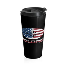 American Flag with Classic Polaris ATV UTV Stainless Steel Travel Mug
