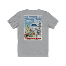 Vintage Evinrude Outboard Advertisemnt "See Americas New Outboards" Unisex Jersey Short Sleeve Tee