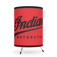 Vintage Indian Motorcycle Tripod Lamp with High-Res Printed Shade, US/CA plug