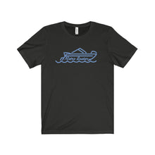 Retro Boater in Blue Unisex Jersey Short Sleeve Tee