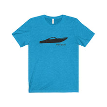 Black Boat by Retro Boater Unisex Jersey Short Sleeve Tee