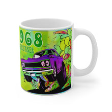 1968 Plymouth Roadrunner White Ceramic Mug by SpeedTiques