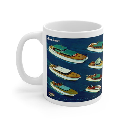 1958 Chris Craft Line-Up White Ceramic Mug by Retro Boater