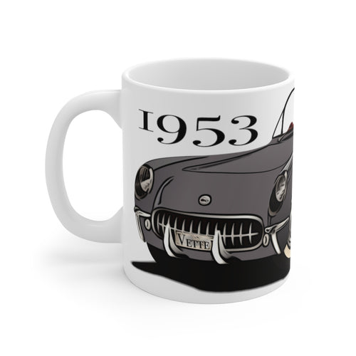 1953 Chevy Corvette White Ceramic Mug by SpeedTiques