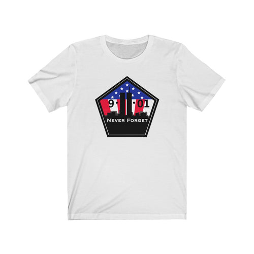 9/11 Never Forget Unisex Jersey Short Sleeve Tee