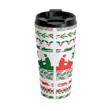 Christmas Snowmobile Patterned Stainless Steel Travel Mug by SpeedTiques