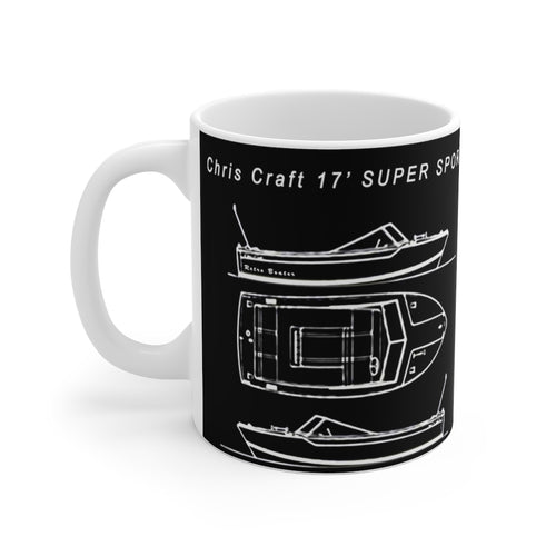 Vintage Chris Craft 17' Super Sport Mug 11oz by Retro Boater