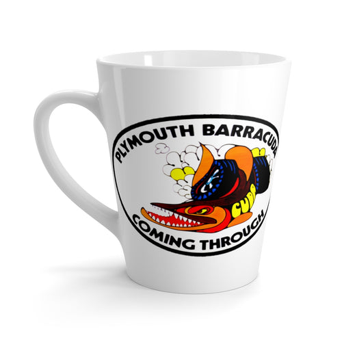 Plymouth Barracuda Coming Through Latte mug by SpeedTiques