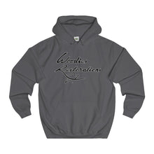 Woodies Restorations Logo line in white-College Hoodie