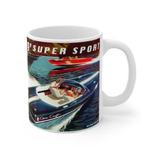 Vintage 19' Chris Craft Super Sport White Ceramic Mug by Retro Boater
