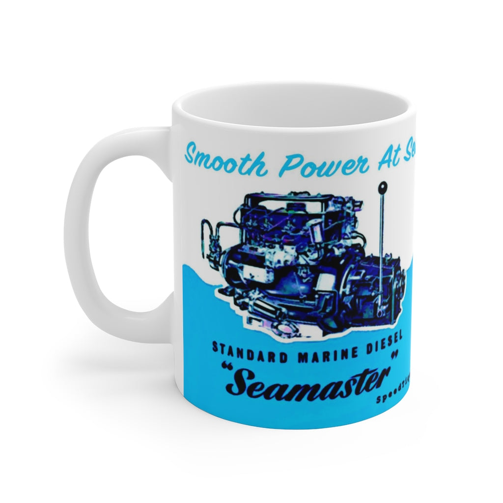 Seamaster Marine Diesel Boat Engines White Ceramic Mug by SpeedTiques