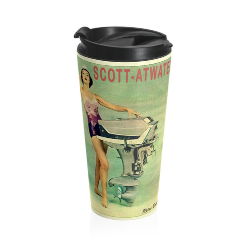 1958 Scott-Atwater Outboard Motors Stainless Steel Travel Mug by Retro Boater