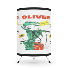 Vintage Oliver Outboards Tripod Lamp with High-Res Printed Shade, US/CA plug