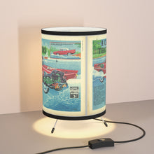 Vintage Advertisement of Amphicar Tripod Lamp with High-Res Printed Shade, US/CA plug